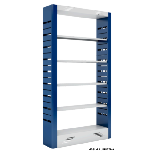 Estante Biblioteca de Aço 950x2000x325mm (LxAxP) Com 4 prateleiras