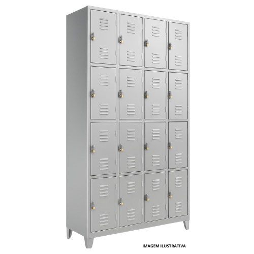 Roupeiro De Aço 16 Portas 1250x1970x450mm (LxAxP)