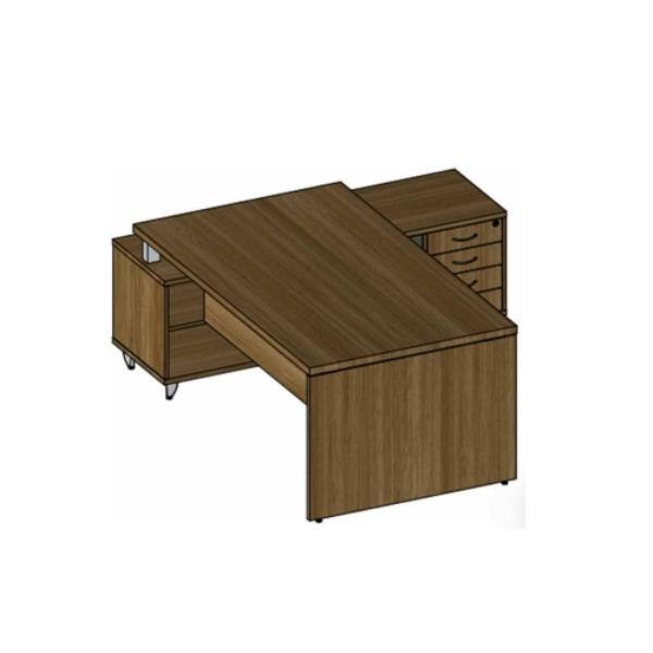 Mesa Diretoria Com Armário Auxiliar Acoplado