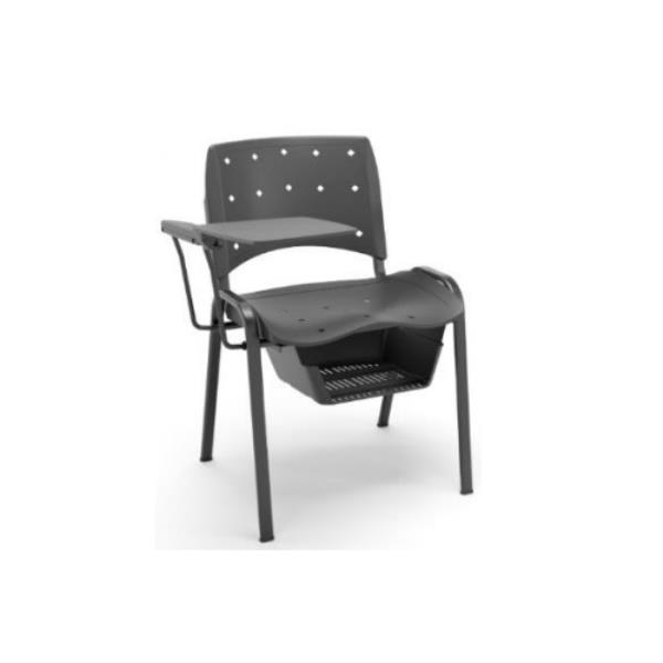 Cadeira Fixa Com Braço E Prancheta Escamoteável E Porta-Livros