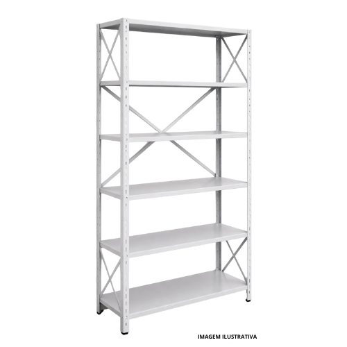 Estante de Aço 920x200x420mm (LxAxP) Com 6 prateleiras