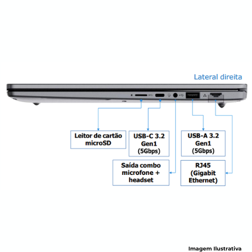 Notebook Avell B.ON 15U: Processador R5 7430U| 8GB RAM| 512GB SSD| Tela 15.6"| Garantia 4 Anos On-Site