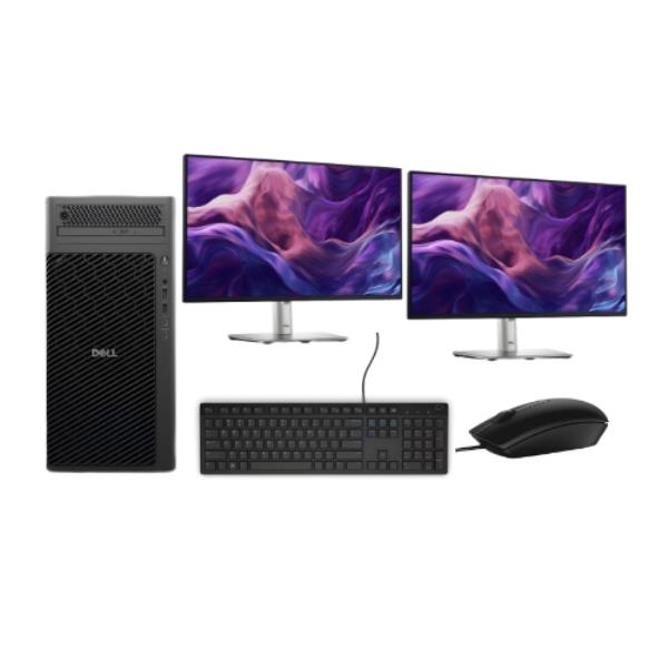 Workstation Dell Pro Max Tower T2 FCT2250 Intel Core Ultra 9 285 128GB SSD 2TB + HDD 4TB NVIDIA RTX 4000 Ada 2 Monitores 24” Windows 11 Pro