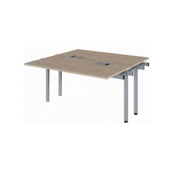 Mesa Retangular Dupla Com Leito E Caixa De Conectividade Módulo Final 1,40 M Linha Manager-Pórtico