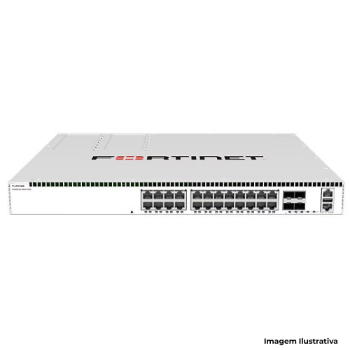 Switches De Conexão Access Points Fortinet FortiSwitch 624F-FPOE Com Transceivers