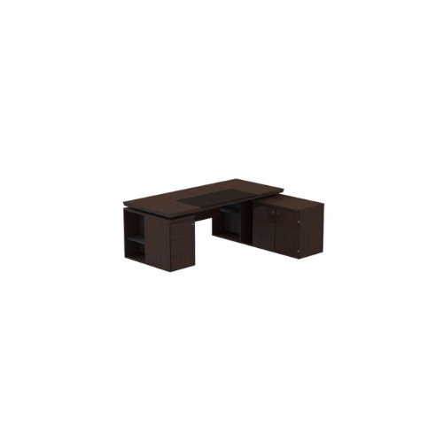Mesa Diretor Com Gaveteiro E Armário Fortline Dunna MDD200AEGD 2000x1600x740mm