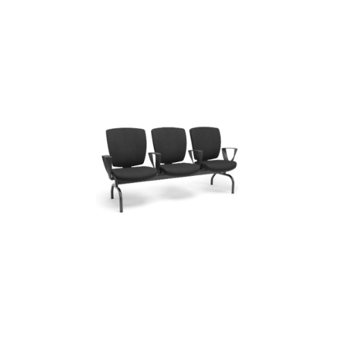 Longarina 3 Lugares Plaxmetal Altrix Com Braços Intercalados