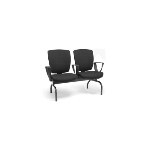 Longarina 2 Lugares Plaxmetal Altrix Com Braços Intercalados