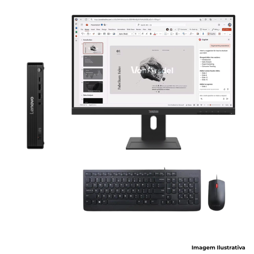 Computador Desktop Lenovo ThinkCentre M75q Gen 5: Processador Ryzen 5| 16GB RAM| 256GB SSD| Monitor 21,5"| Garantia 5 Anos On-Site