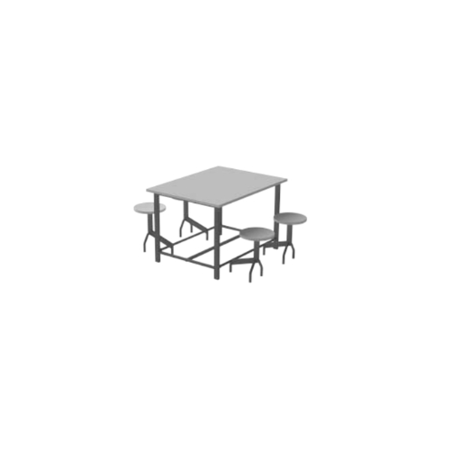 Mesa Retangular Com 4 Assentos Fortline Lunch MRCAES04 1200x900x800mm