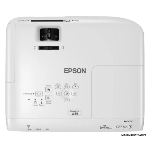 Projetor Epson PowerLite W49 3LCD WXGA 3800 Lumens
