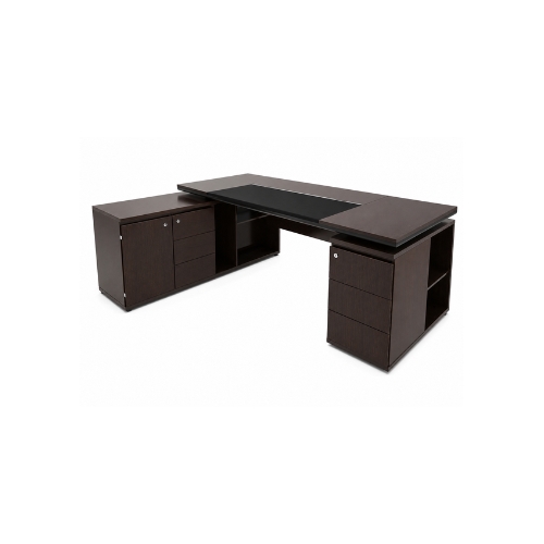 Mesa Com Gaveteiro E Armário Fortline Dunna MDD220ADGE 2200x1600mm